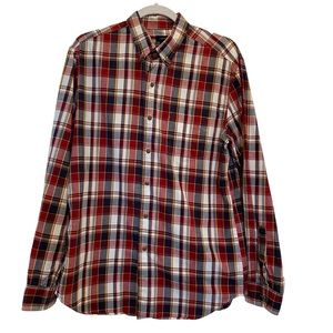 J. Crew Men’s Classic Plaid Button Down Long Sleeve Cotton Shirt M